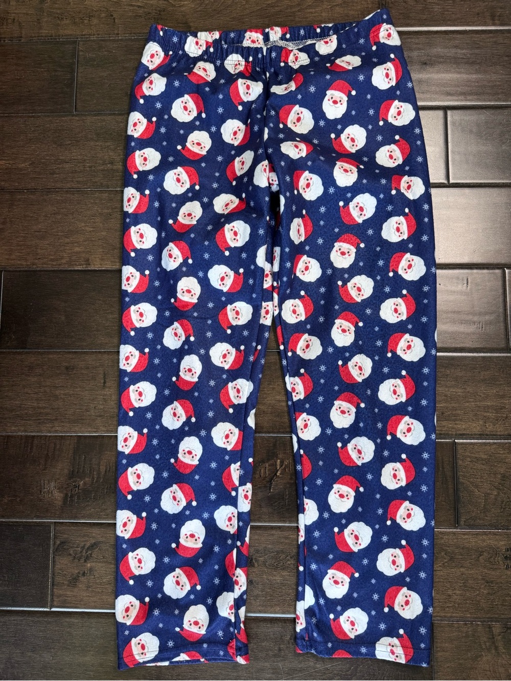 💜3/$15 PJs & Presents Christmas Pajama Pants Navy Blue Holiday Santa Claus - M